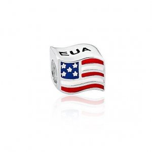 Berloque Bandeira Estados Unidos  Prata 925 - 2648