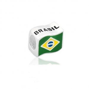 Berloque Bandeira Brasil Prata 925 - 2646